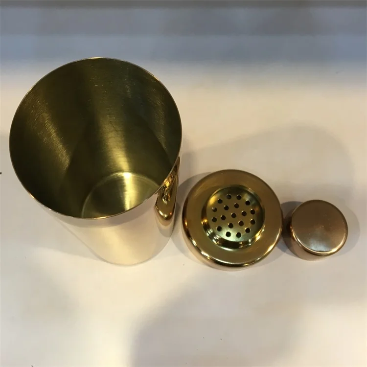 New Arrival Fancy 500ml/16oz Stainless Steel Copper Rose Golden Plated Cocktail Drinks Straight Shaker With Customized Logo