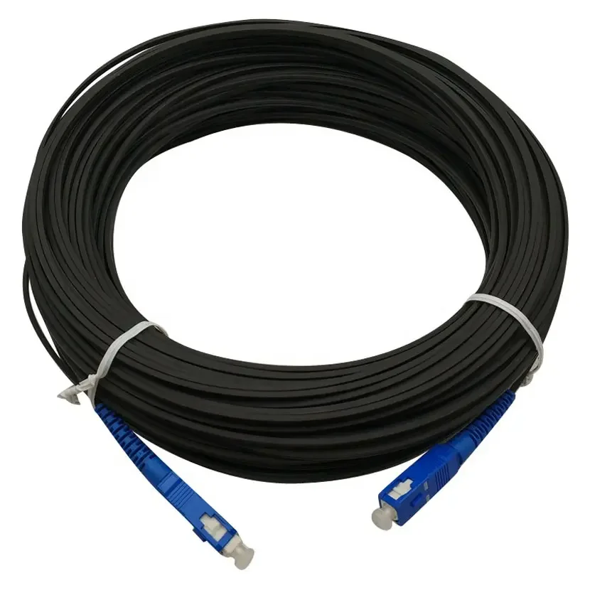 SC/APC-SC/APC Patchcord,ftth Optical Jumper Fiber Optic Cable FTTH Flat Drop Cable FRP Strength Member Indoor /outdoor Used
