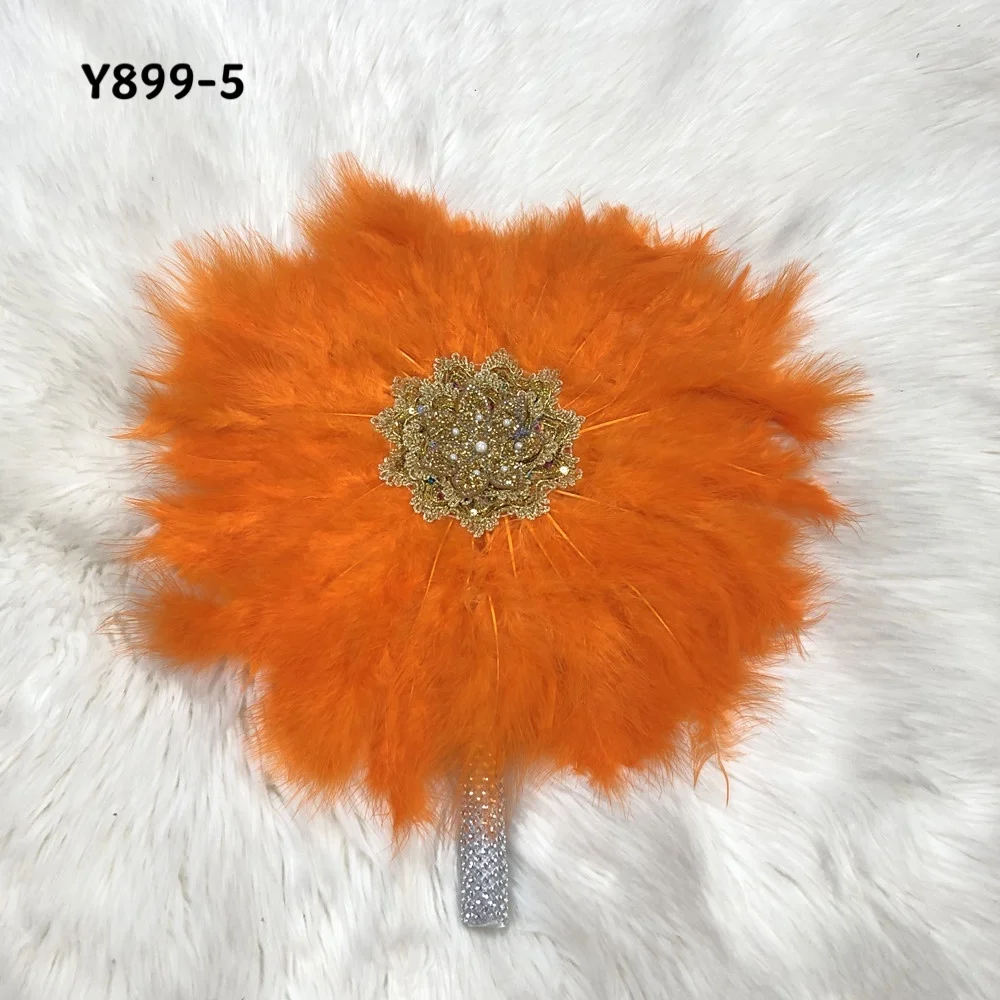 Гуанчжоу Inmyshop новый модный круглый хрустальный веер с перьями 2021