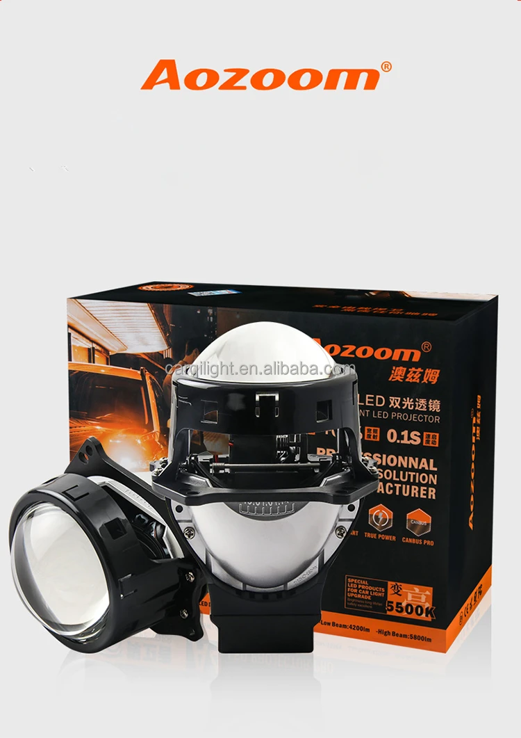  CQL kvisuauto Aozoom автоматическая система освещения 12V 35W 5500K A4 3 дюймов BI-LED линзы прожекторного
