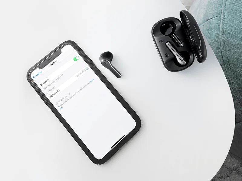 2022 Earphone, Tribit FlyBuds C2 with 8 Hrs Playtime, BT 5.2, 4 Mics ENC and CVC 8.0 Technology & QCC3040 Chip