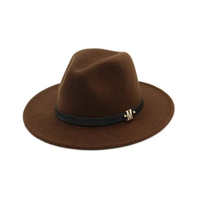 Chic M Felt Panama Hat Wool Wide Brim Fedora Trilby Hats For Women Men