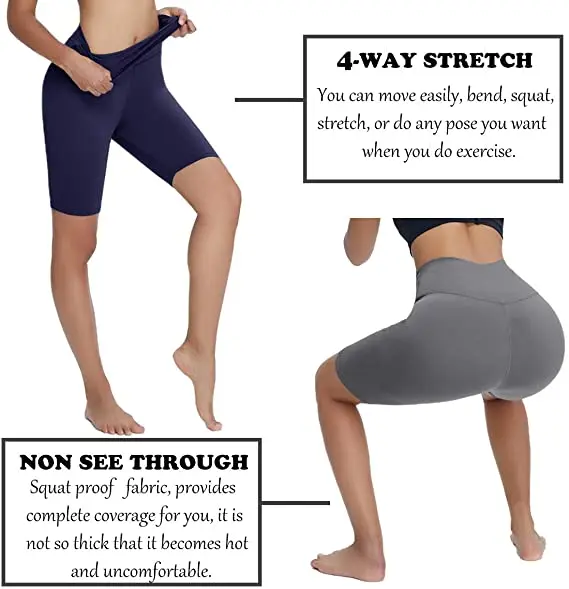 High Waist Polyester Buttery Soft Squat Proof Fitness Bottom Custom Workout Women Biker Shorts