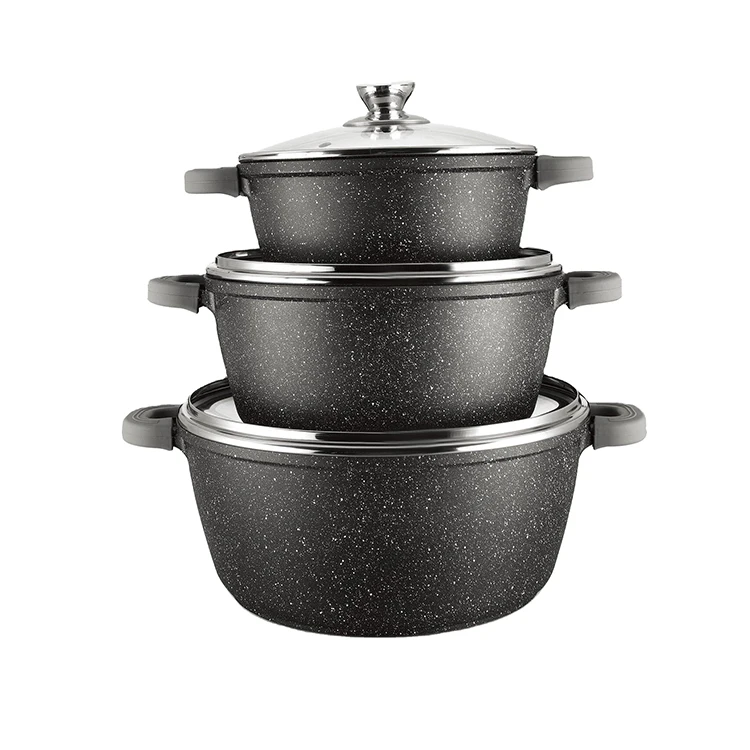 Кухонные кастрюли из алюминиевого камня с антипригарным дном наборы посуды Caserole