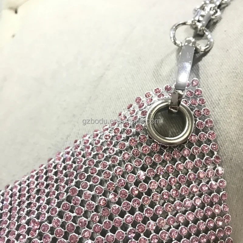 Zipper Sexy Party Crystal Mesh Dress Rhinestone Dress