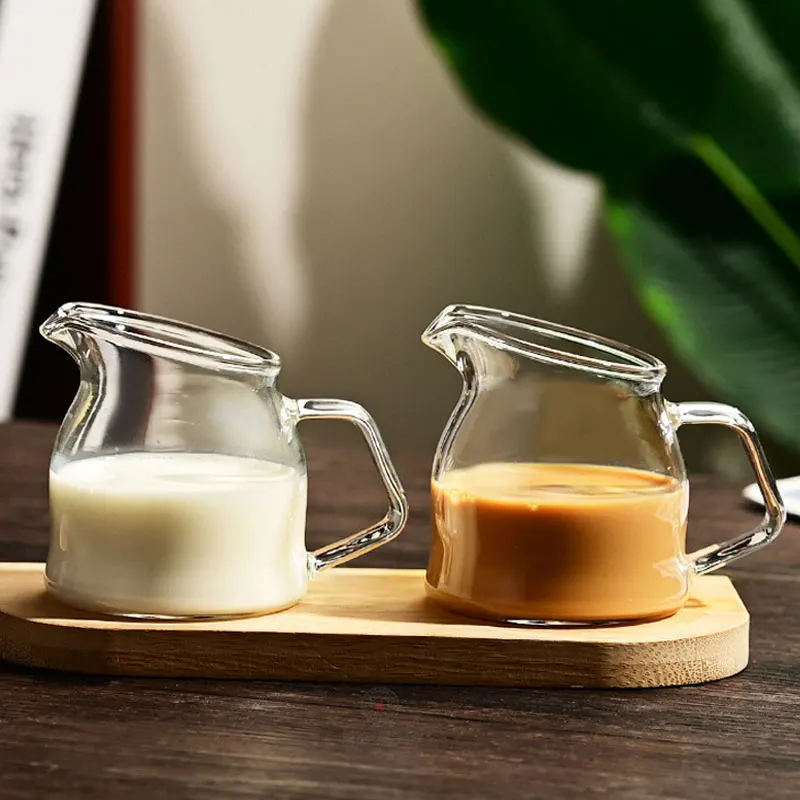 Glass Creamer Pitcher Transparent Milk Pourer Mini Milk Pitcher Mini Carafe Coffee Mug Coffee Pot for Tea Syrup