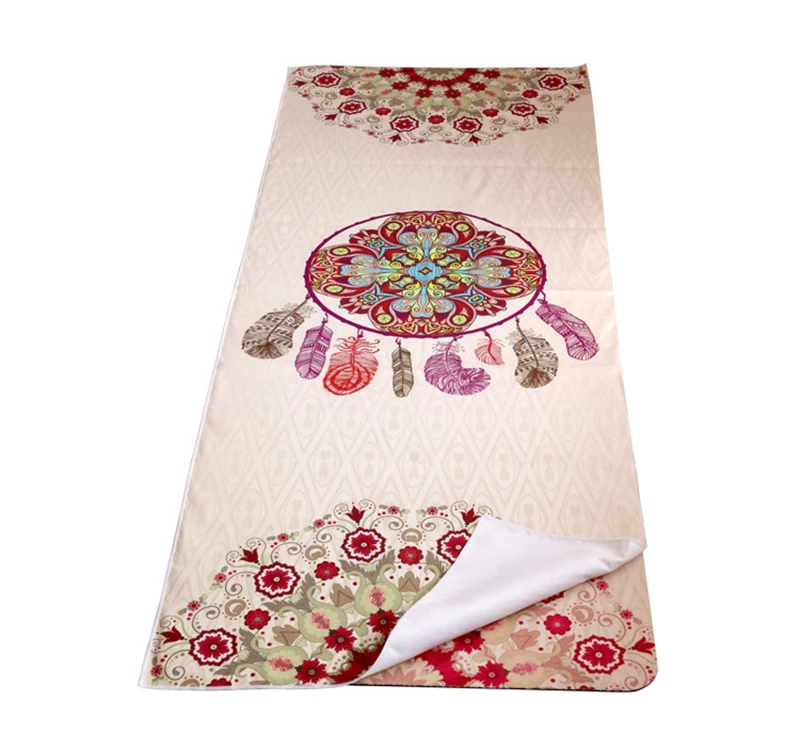 Eco Friendly Non-slip Grippy Soft Microfiber Printing Yoga Mat Towel