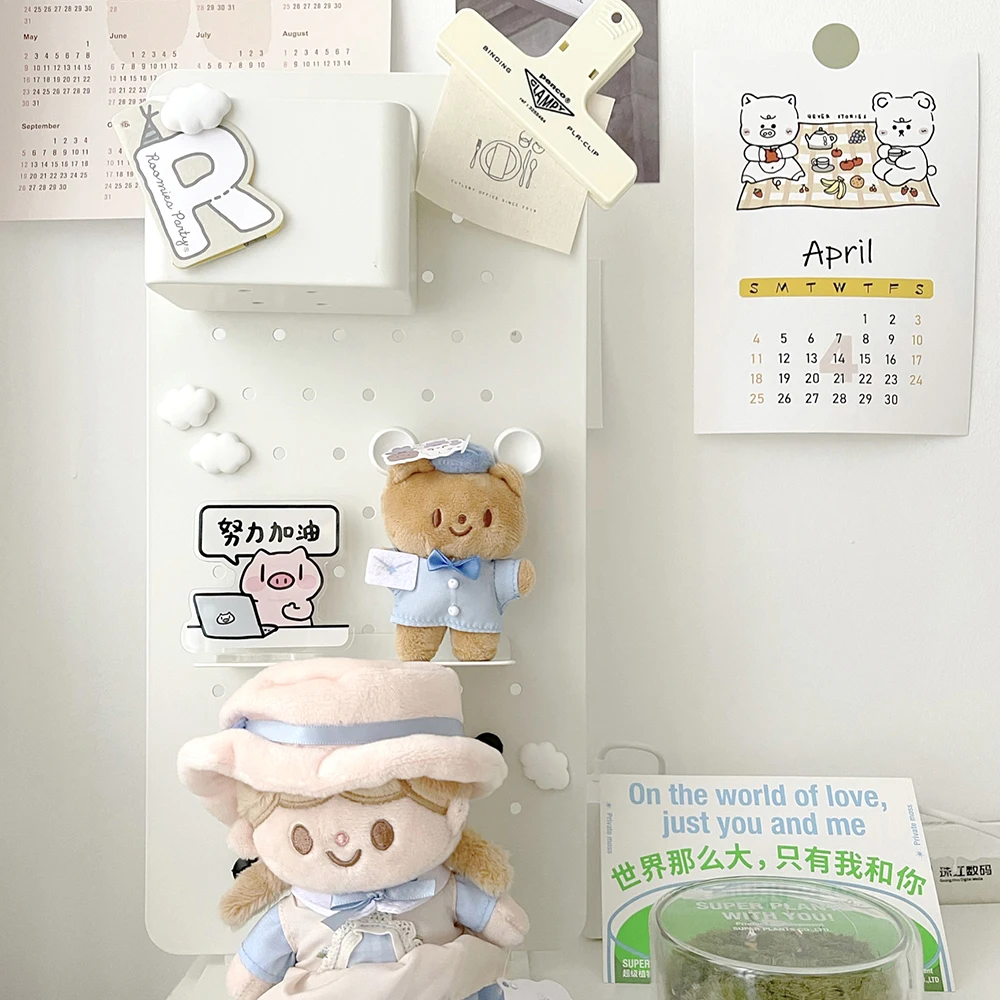 Office Stationery Floating Storage Shelf Metal Pegboard Desk Organizer