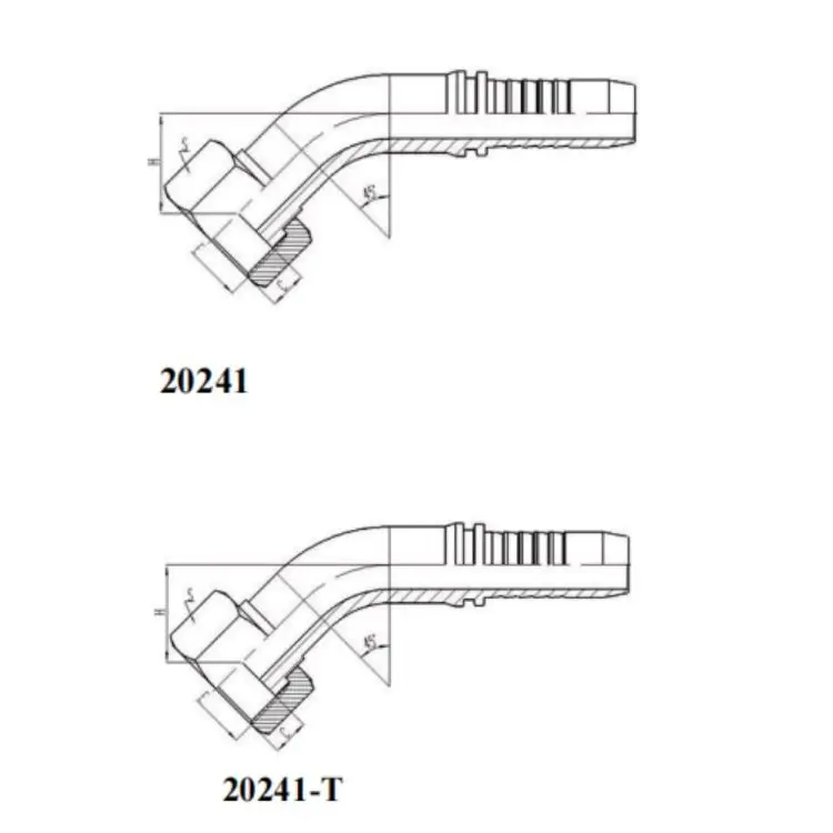 Hydraulic Metric Fittings-20241 45 degree Metric Flat Seat Fitting