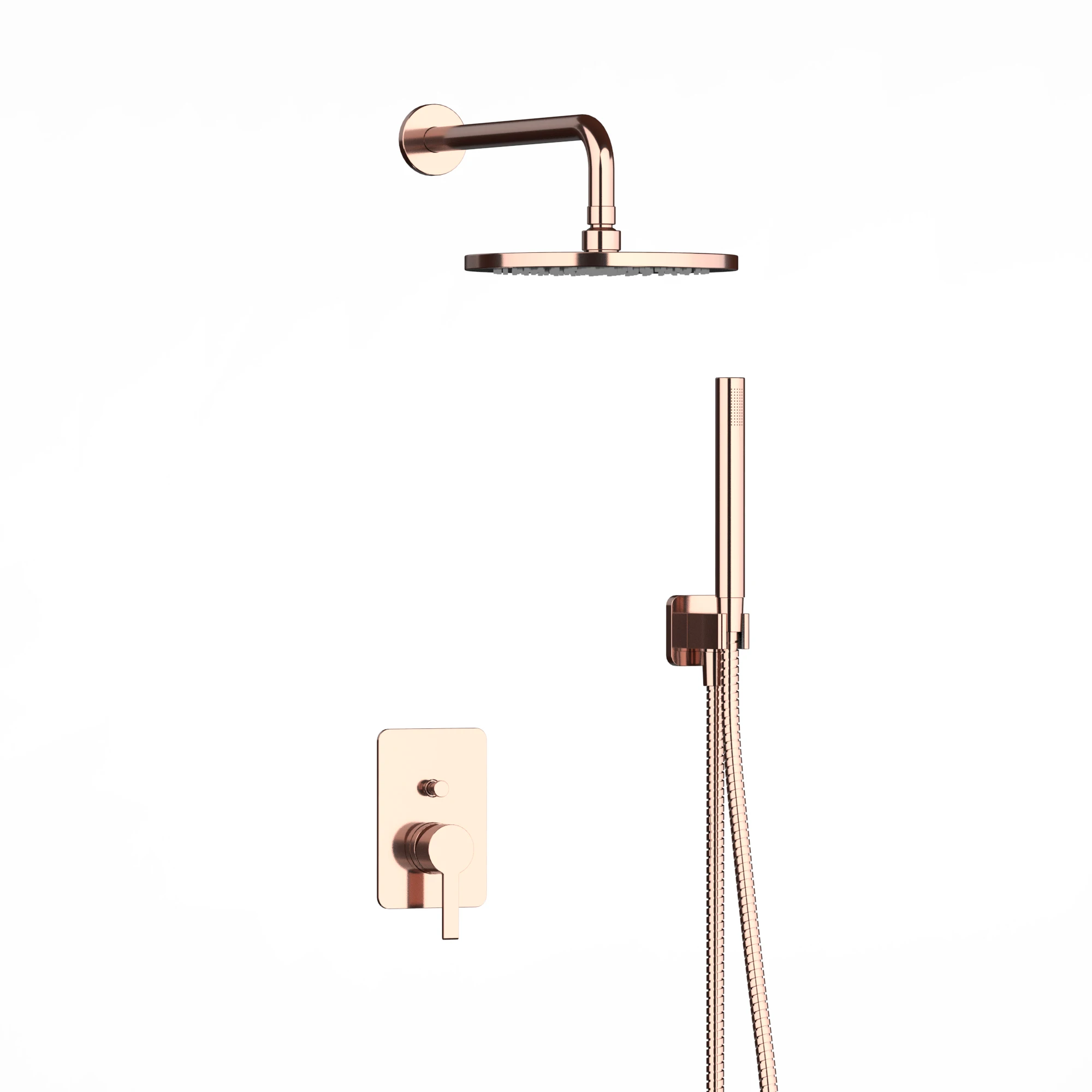 Wall mounted Concealed Rose Gold hot and cold water mixer valve brass microphone holder spare parts