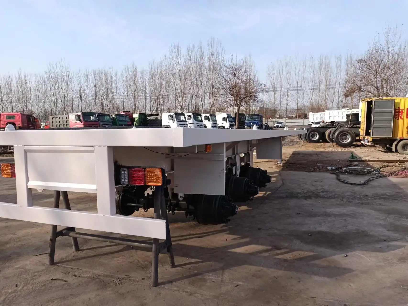 Used 40ft Container Flatbed Semi Trailer With Good Condition