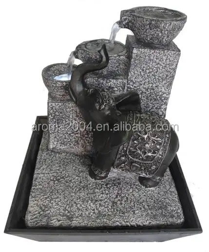 polyresin elephant statue desktop mini water fountain indoor home decoration