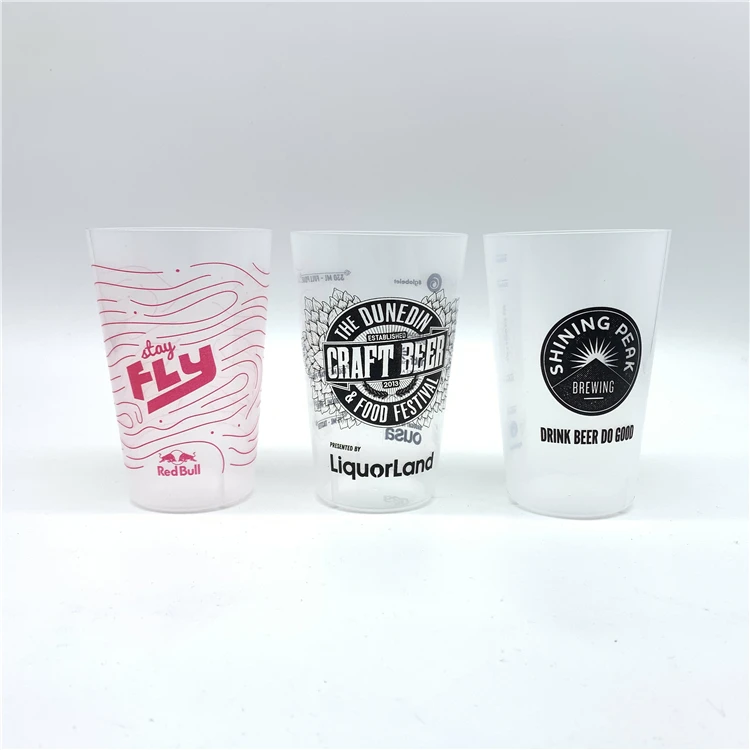 
Plastic BPA Free 8oz 12oz 14oz PP Clear Party customized OEM reusable transparent Beer Beverage cup 