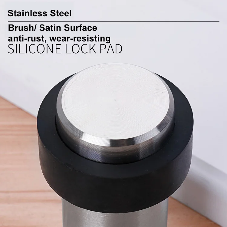 201SS настенный ограничитель двери из нержавеющей стали, популярная резиновая дверная пробка 46 см для спальни