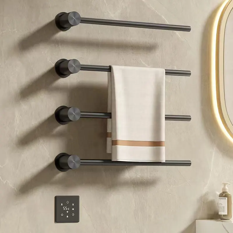 Hot sale 2 tiers 304 stainless steel bathroom wall mount heated towel warmer rack