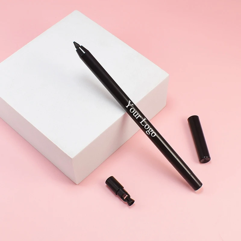 Cream eye liner pencil logo printing vegan waterproof long lasting creamy eyeliner black liner private label