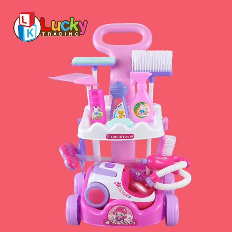 Lucky Toys Pretend Cleaning Toys With Toy Vacuum Cleaner Interactive Fun Housekeeping Supplies Kit Cleaning Tool