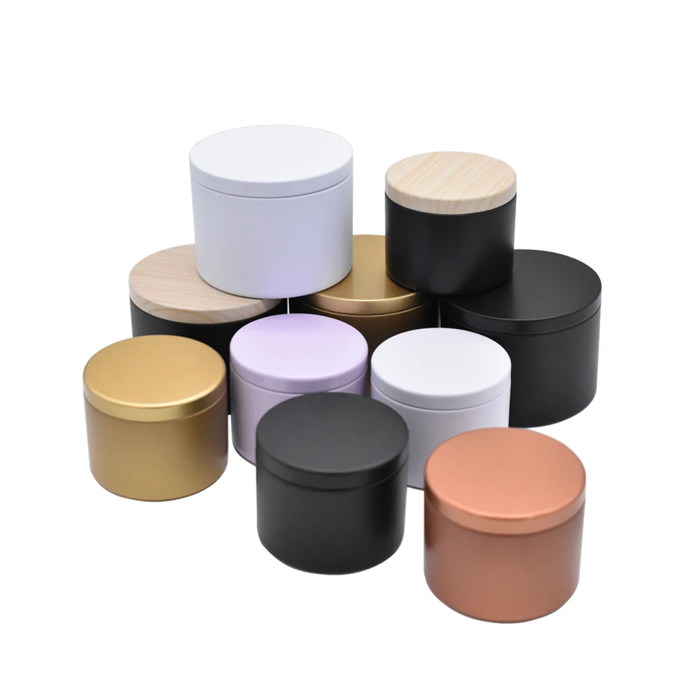 Scented Soy Wax Round Candle 4Oz 8Oz Empty Metal Tin Can