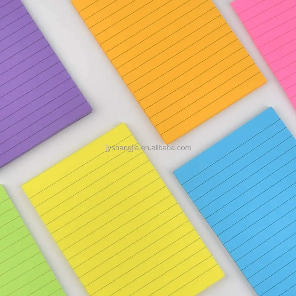 Cheap customized normal size 3*4in pastel neon color strong adhesive marker clear grid Sticky Notes