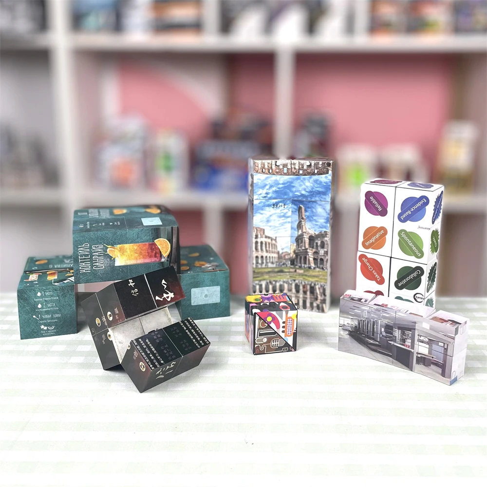 Kids Advertising Photo Puzzle Shape Shifting Space Transforming Changeable Fidget 3D Infinity Geometry Magnetic Magic Cube
