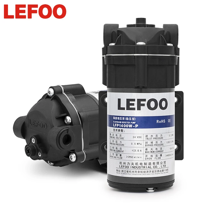 LEFOO 24V 400GPD lower price diaphragm water booster pump 400 gpd ro pump