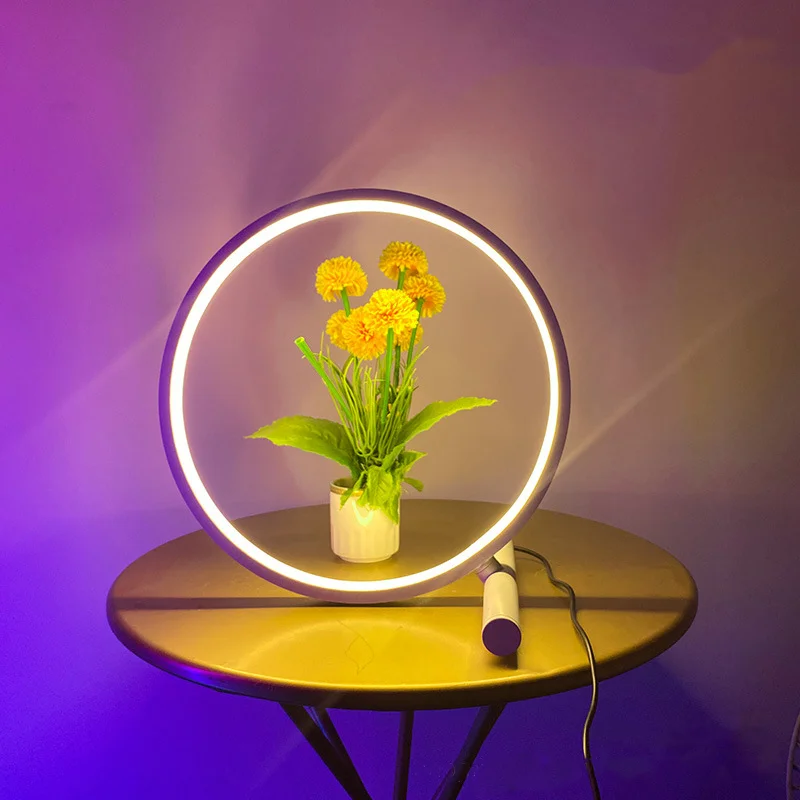 Color Changing Table Lamp  RGB Ring Table Lamp Remote Control Dimmable LED Table Lamp Suitable for Bedroom Gaming
