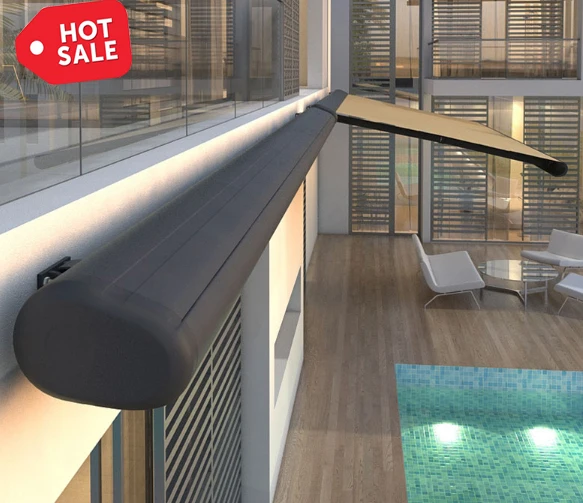 Modern Full Cassette Electric Patio Balcony Sun Shade Aluminum Folding Arm Motorized Outdoor Retractable Awning