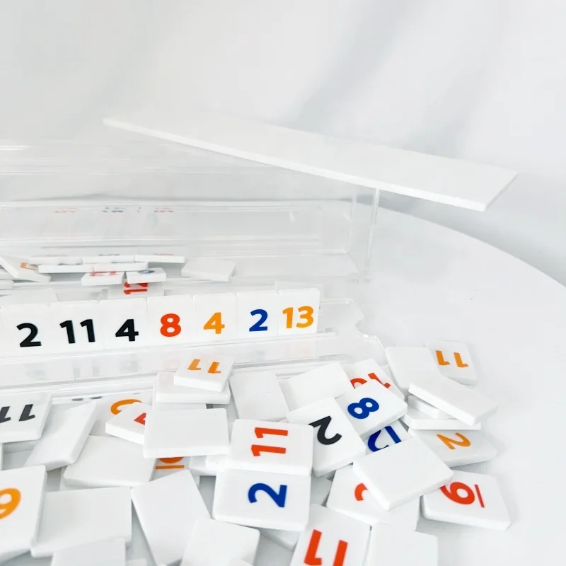 custom sublimation blank dominoes table tiles game lucite acrylic mahjong set rummy rack