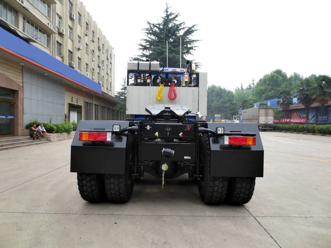 Left hand drive diesel 600hp engine 16MT manual 1400L fuel tank 10 wheel transportation 14.00R20 tire tractor trailer truck