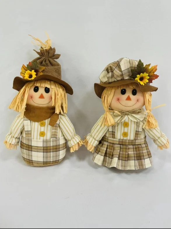 Top Sale Wholesale 50cm Harvest Festival Scarecrow Doll Unique Home Decoration and Gift Made from Cloth