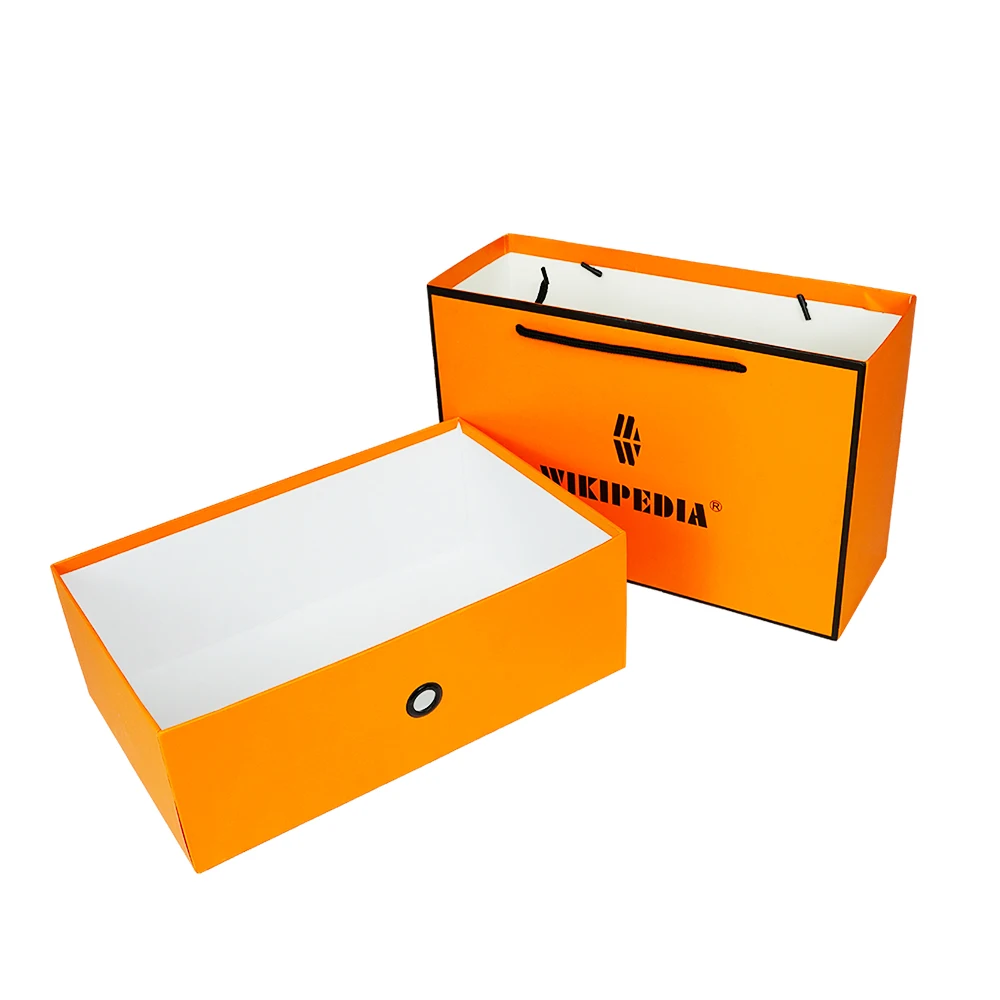 Custom boxes with logo packaging Luxury Clothes Shoes Gift Packaging Paper Box shoe valet box with Handle