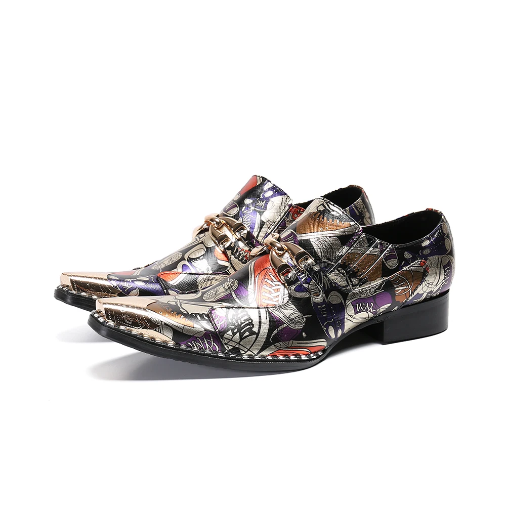 NA321 ручной рок мужские туфли с металлическим острым носком; Туфли из натуральной кожи золотого цвета; Мужские модельные туфли-оксфорды на плоской подошве цветочным узором; Обувь для вечеринок