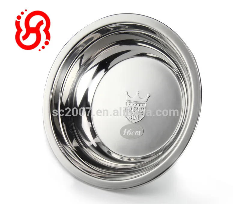 18 10 Stainless Steel Korean plate Dish Dinnerware Cookware 16 - 26 CM diameter set