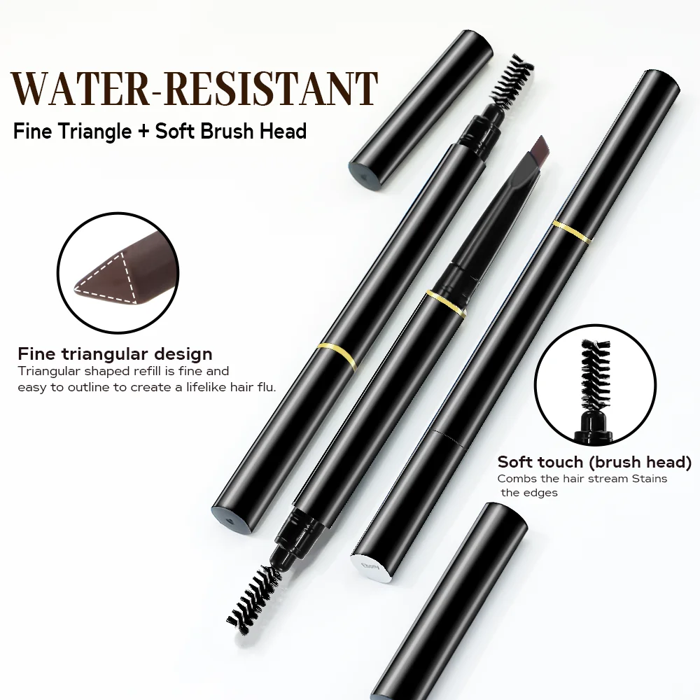Private Label Eyebrow Pencil Custom Logo Waterproof Vegan Eye Brow Pen Long Lasting Eyebrow Pencil With Brush