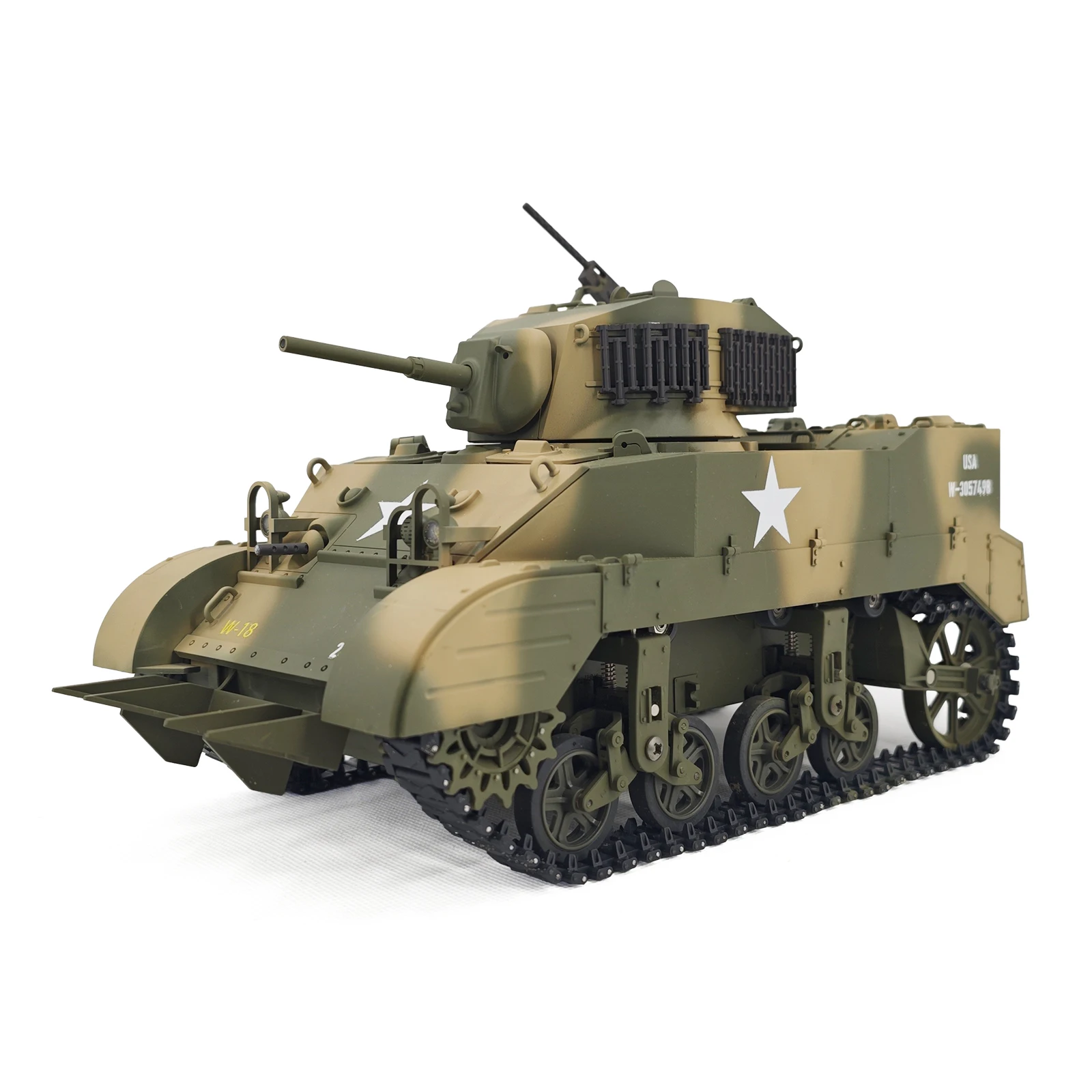 COOLBANK Model New 1/16 Scale RC Tank M5A1 Stuart Light Tank in USArmy Livery 2.4Ghz Smart Military Model Hobbyist Gifts for DIY
