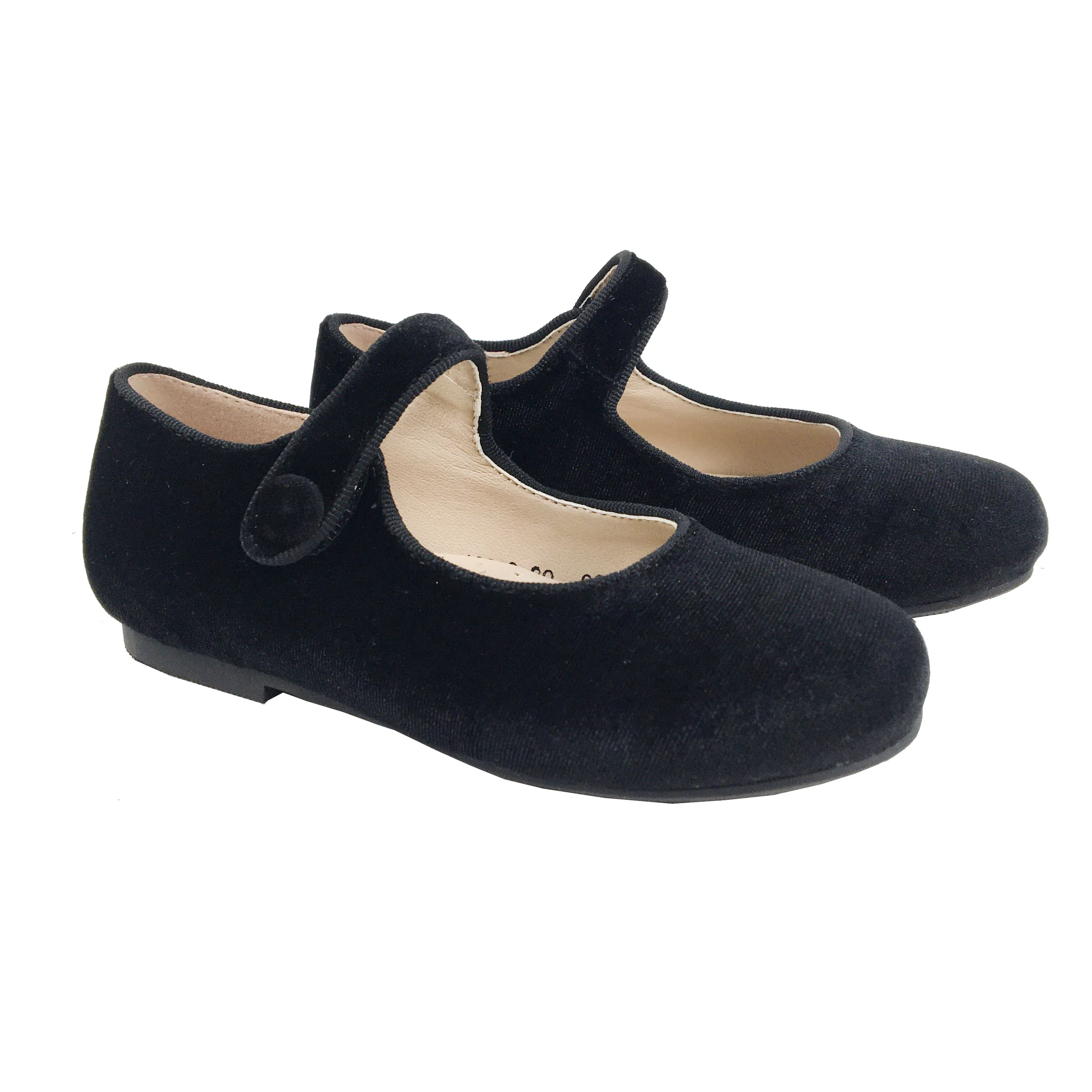 New Arrivals Wholesale Children  Girls All Season Kids Black Velvet Children Casual Shoes Mary Jane Shoes Kids Girl Shoes