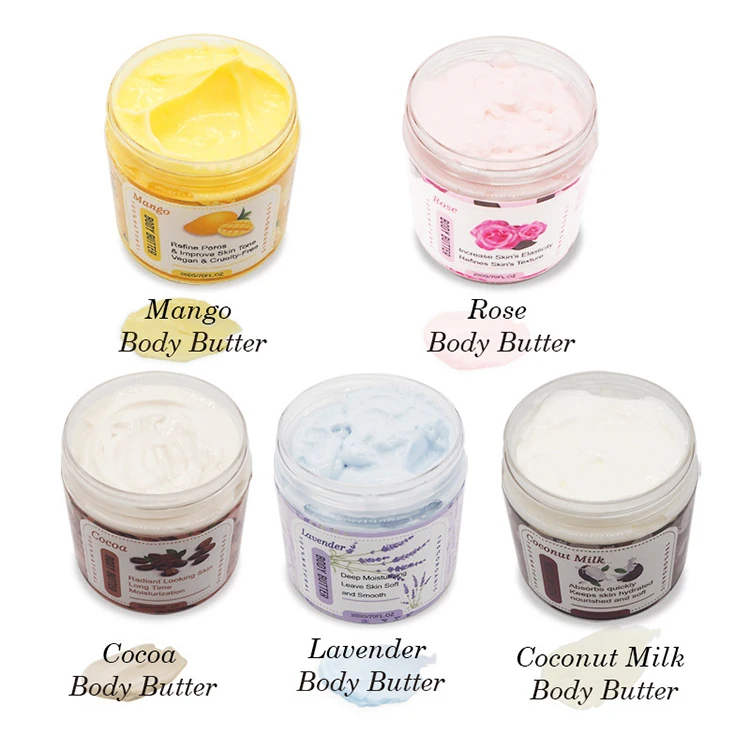 Private Label Lightly Customized Vegan Body Care Moisturizing Whitening Body Butter Lightening Nourishing Body Butter