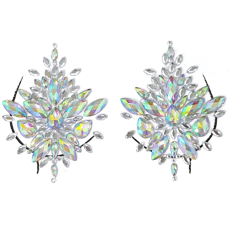 2023 New style waterproof temporary sticker Nipple Body jewel sticker Rhinestone body jewelry Bikini bra rhinestone jewelry