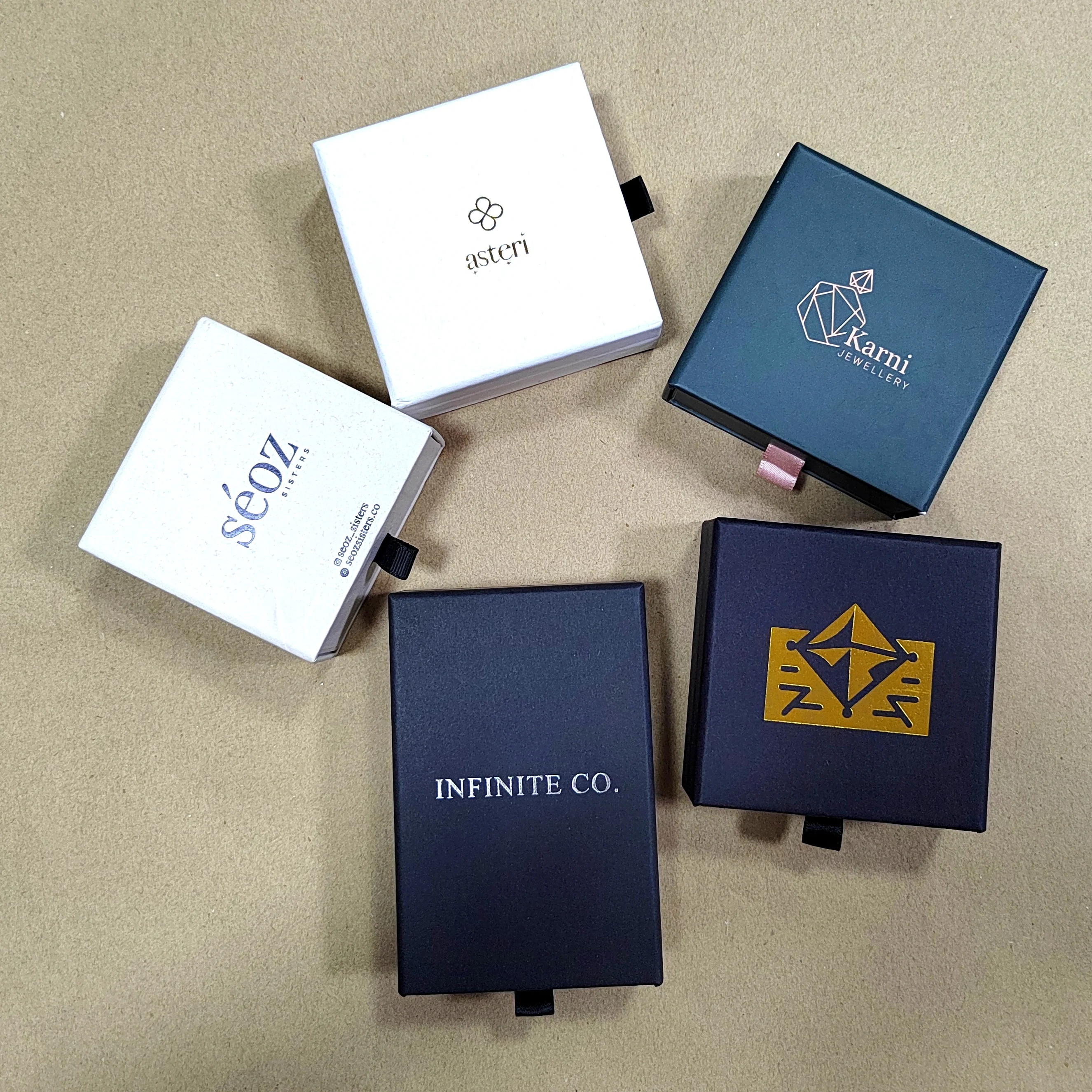 Custom Logo Jewelry Gift Necklace Package Slide Drawer Paper Box for Jewelry Packaging