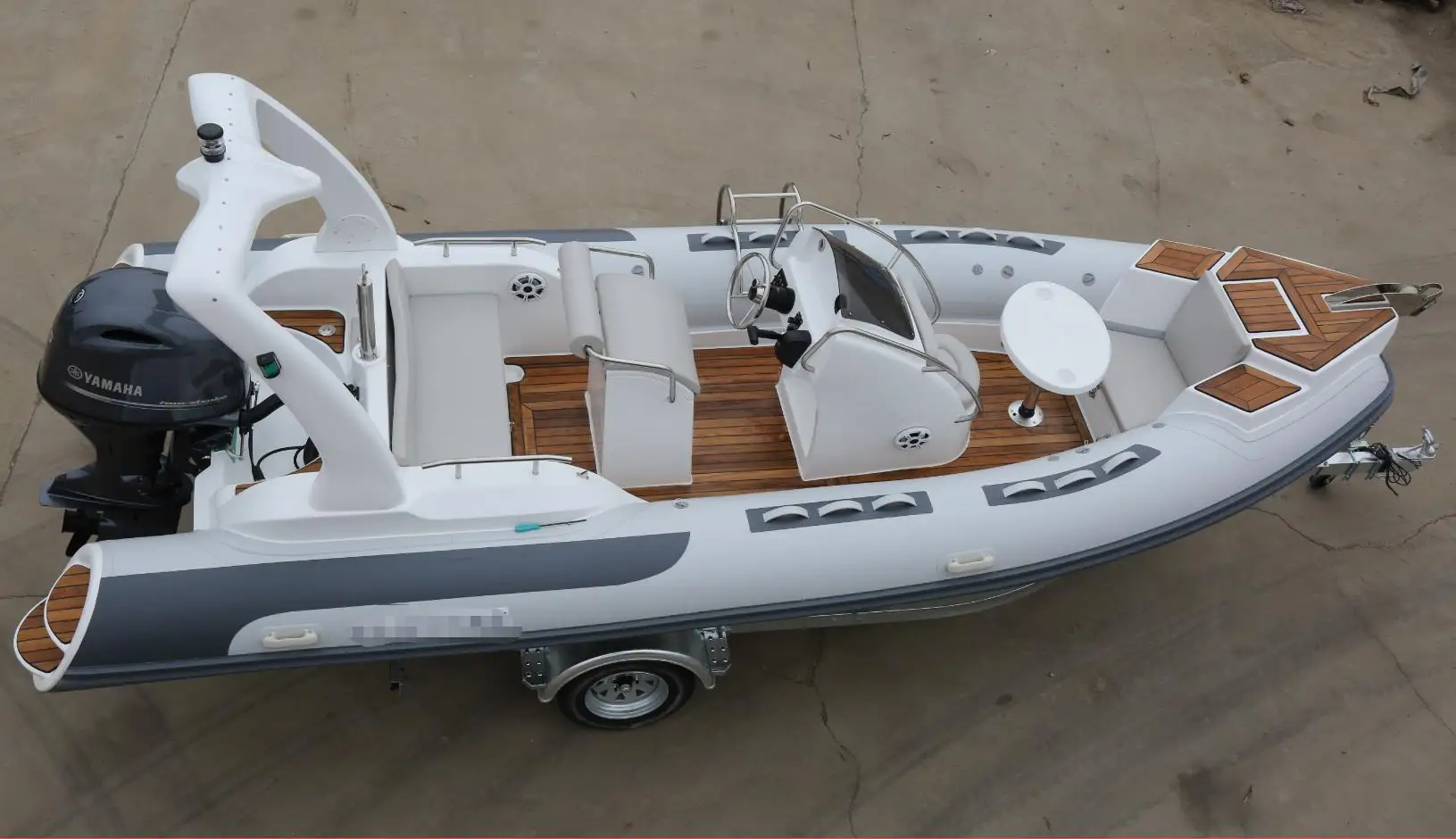 Shock price rib 580 rigid hull fiberglass hypalon inflatable rib boat for 8 person