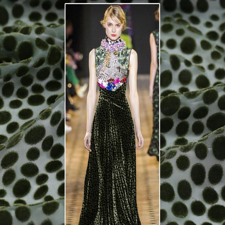 Custom design burnout and printing silk rayon velvet fabric