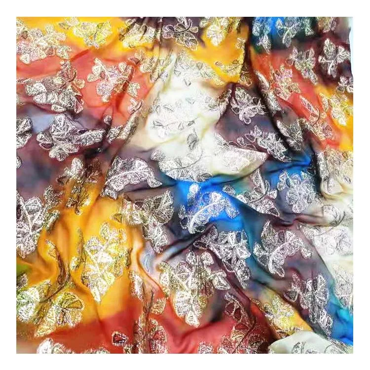 
Classical Design Handmade Comfortable Dress Full Silk Chiffon Jacquard Fabric 