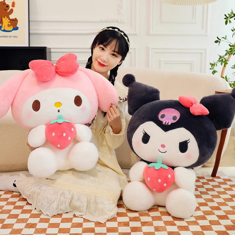 Sanrios Hello KT Strawberry Kuromi Doll Plush Toy Melody Cinnamoroll Dolls 8 Inch Plushies Claw Machine Arcade Plush Toys Doll