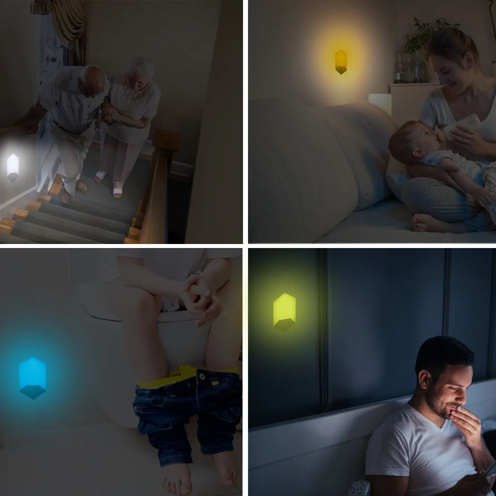 
2 Pack RGB color Changeable Light Remote Controlled Plug-in LED Night Light 