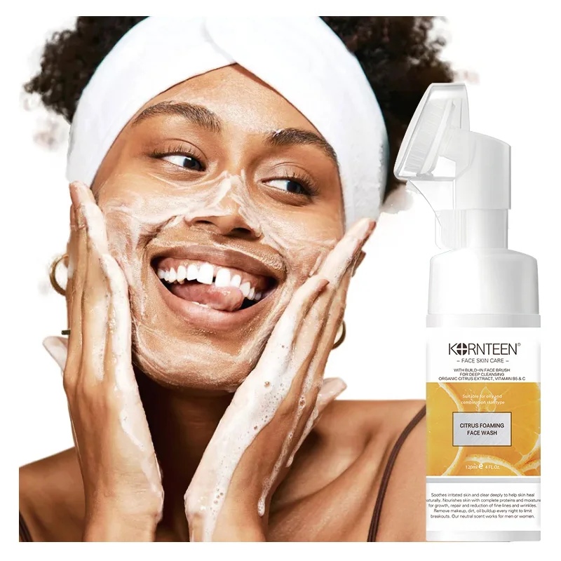 Hot Sale Moisturizing Deep Cleaning Hydrating Face Wash Facial Cleanser Amino Acid Citrus Sweet Orange Foaming Cleanser