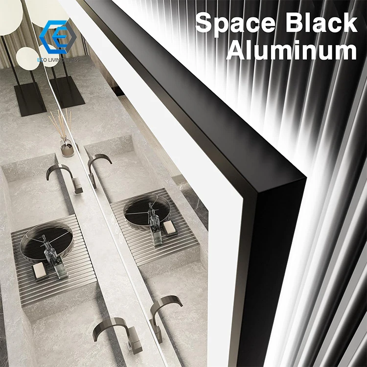 Modern Custom Luxury Mirror Rectangle Anti Fog Smart LED Light Wall Bathroom Mirror
