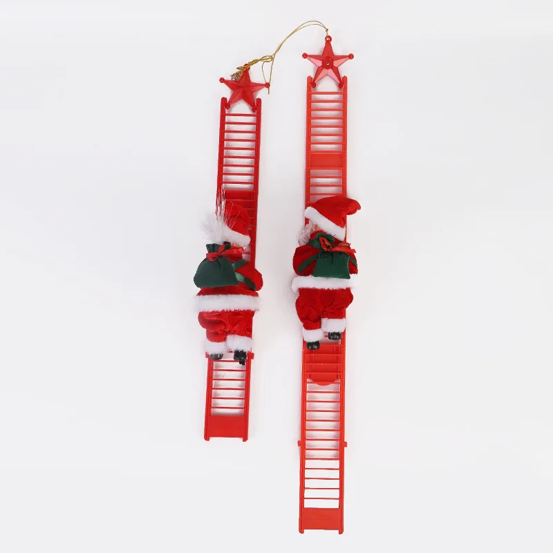New climbing santa claus beads electric music Santa Claus red ladder Christmas doll Christmas gift decorations