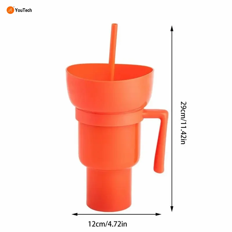 2 In 1 Multifunction Color Changing Snack Drink Cup With Straw