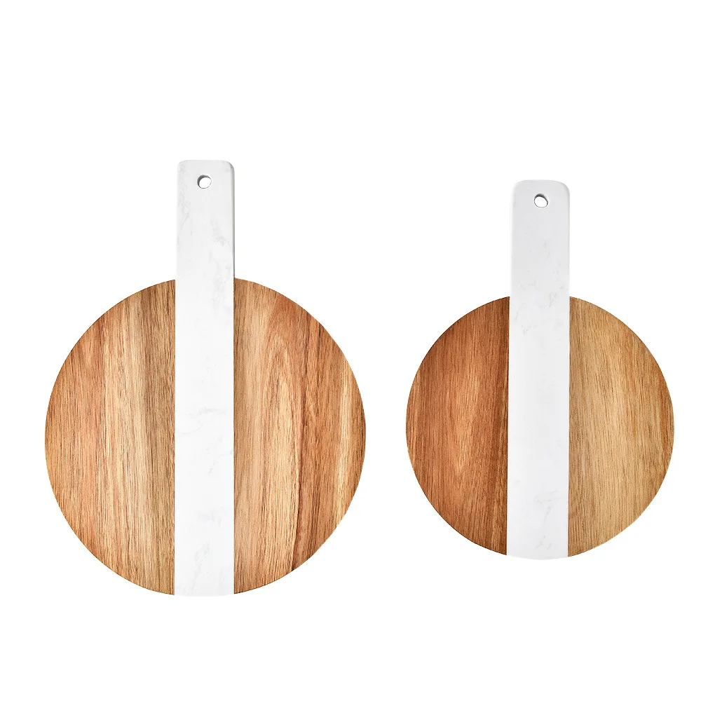 Best Price Housewarming Gifts Chopping Blocks Marble Stitching Acacia Wooden Steak Western Food Fruit Cheese Cutting Board