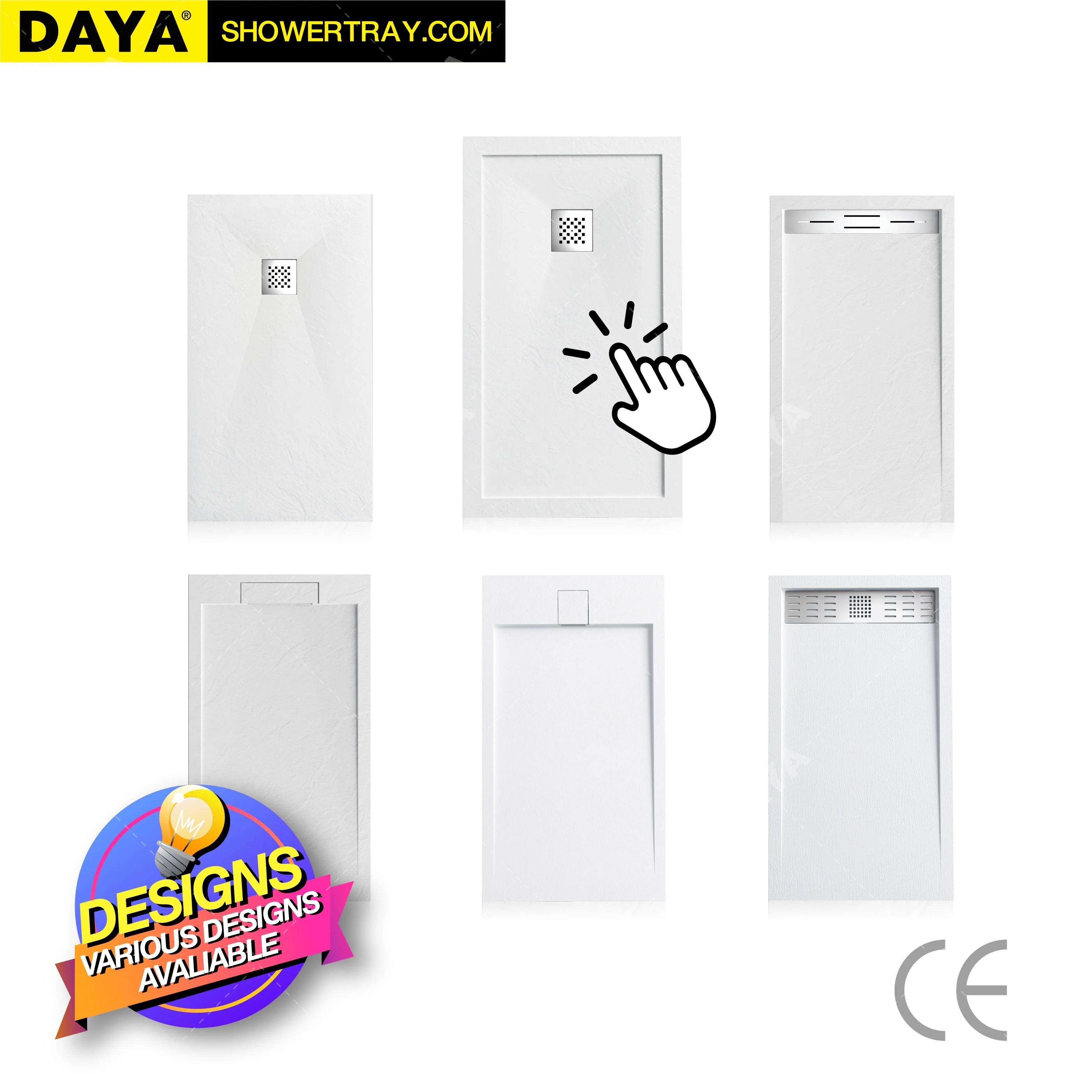  panel resin stone shower tray showering room floor white